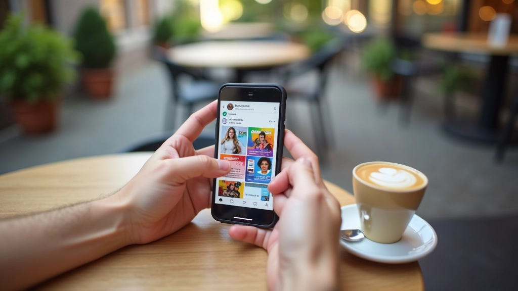 Telefoon scherm met veel likes en comments op sociale media post