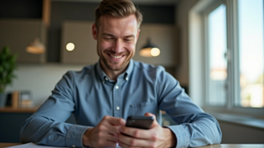 Persoon kijkt naar smartphone met stijgende grafiek van engagement statistieken