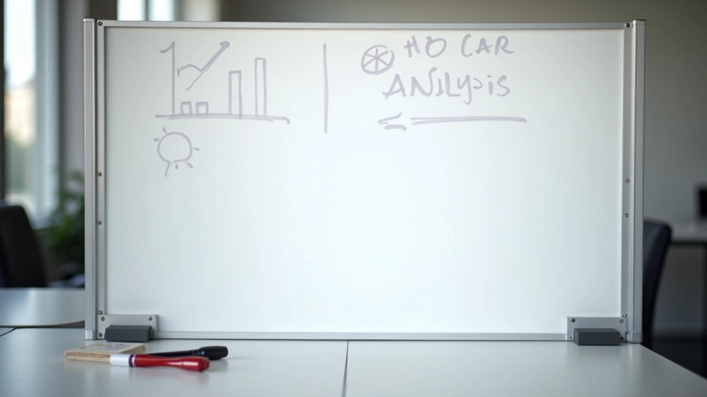 Whiteboard met handschriften campagnegegevens grafiek en pijlen aanwijzingen voor verbetering